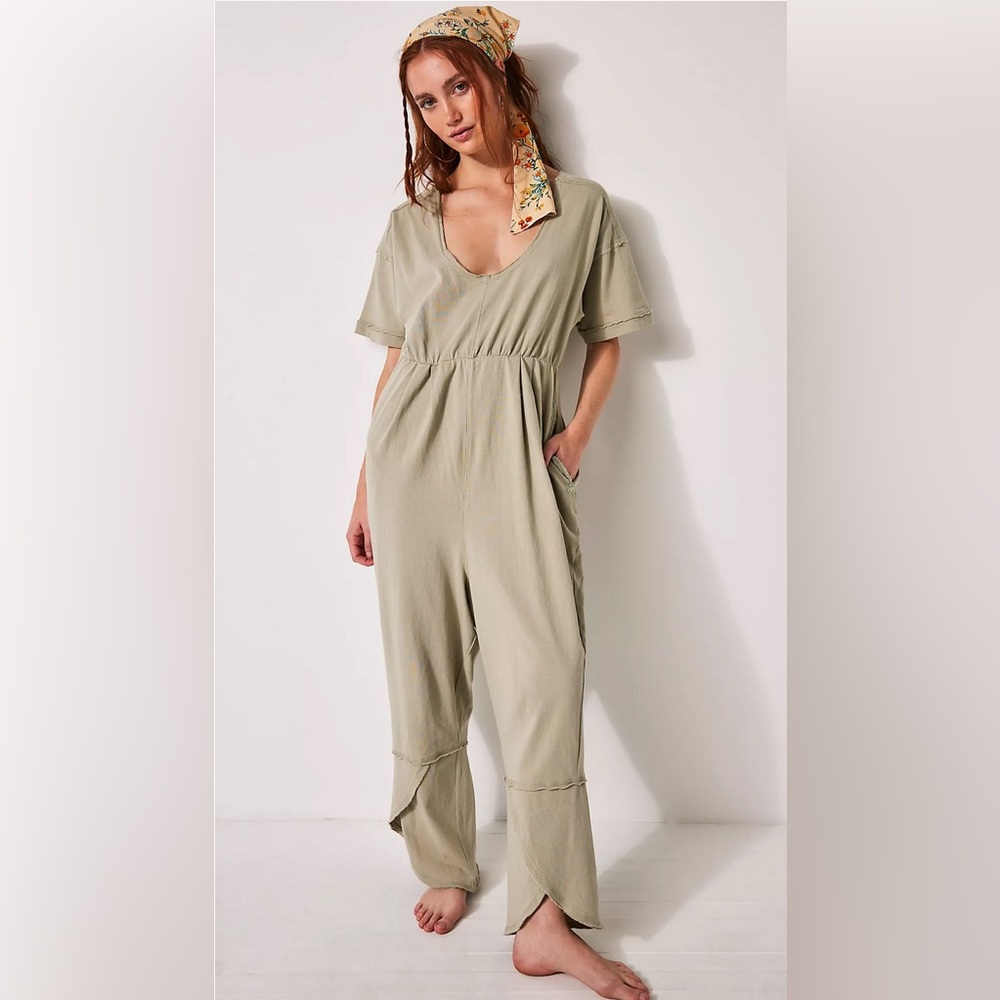 NWT Free People Good Side Romper in Lime Bean XS